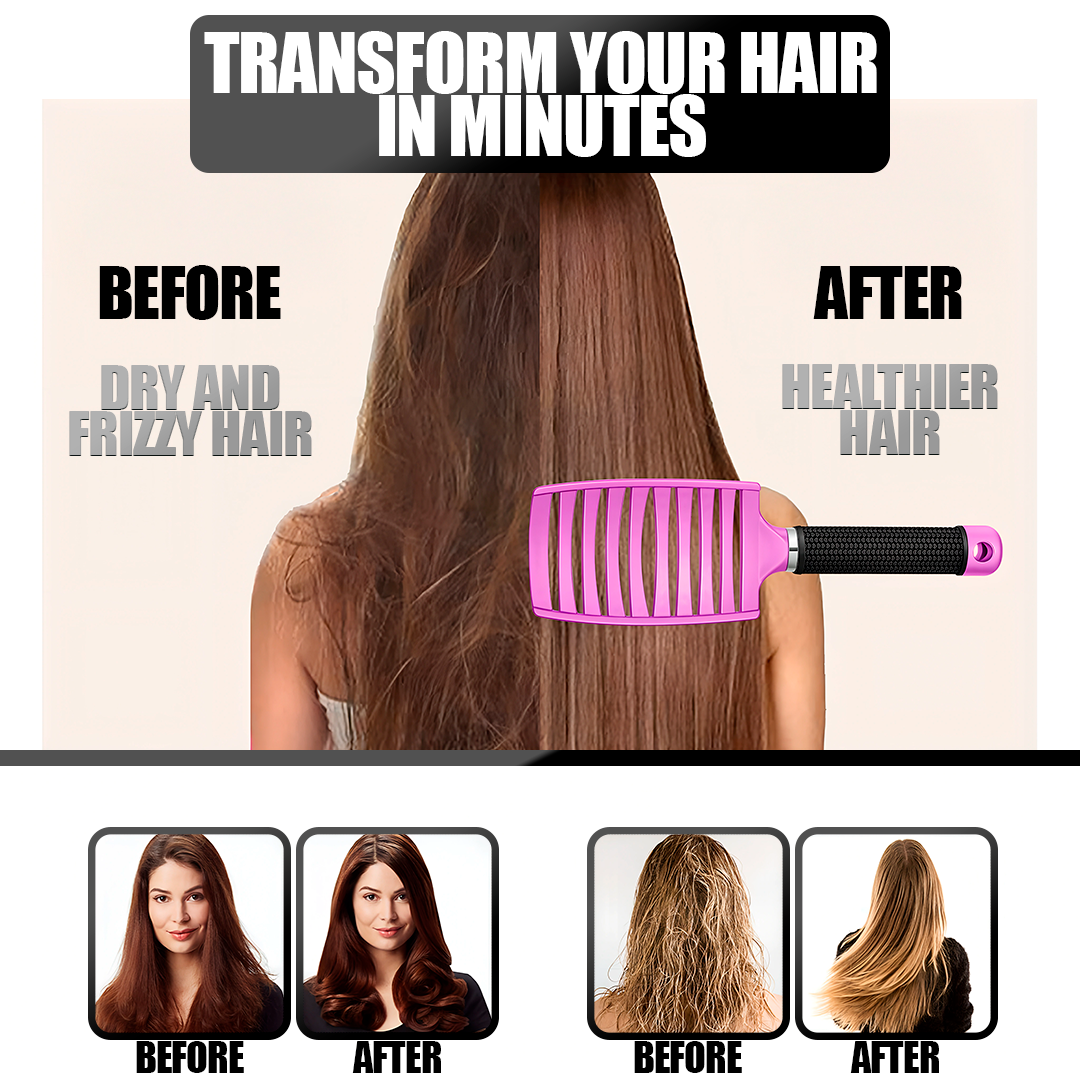 Flexible Bristle Detangler Brush for All Hair Types with Ergonomic Grip All Vera Mart