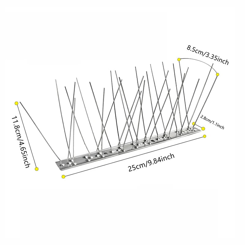 Stainless Steel Bird Spikes with Three-Hole Mounting and Bendable Design All Vera Mart