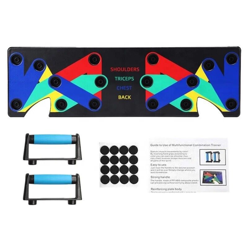 Adjustable Pushup Board with Non Slip Grips and Padded Elbow Supports All Vera Mart