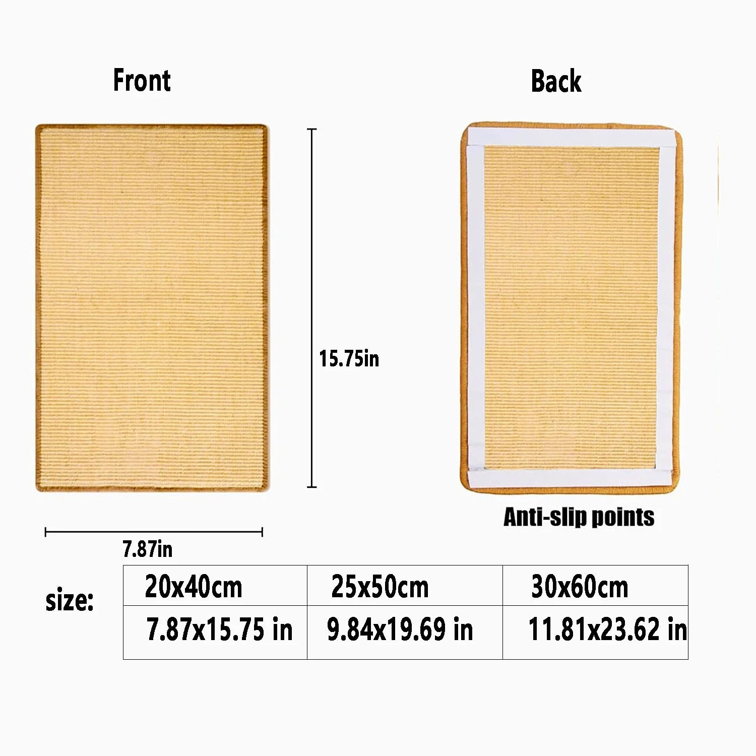 Natural Sisal Cat Scratcher Mat with Flexible Placement and Claw Health Support All Vera Mart