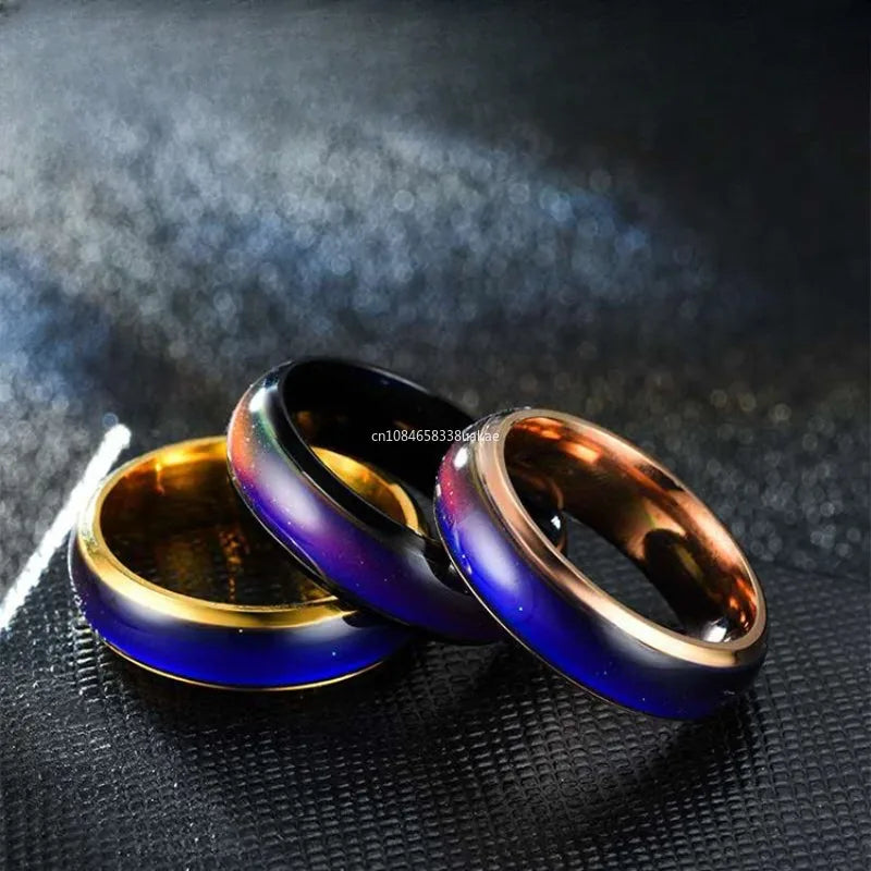 Color Changing Mood Ring with Thermochromic Crystal Layer and Seven Color Shifts All Vera Mart