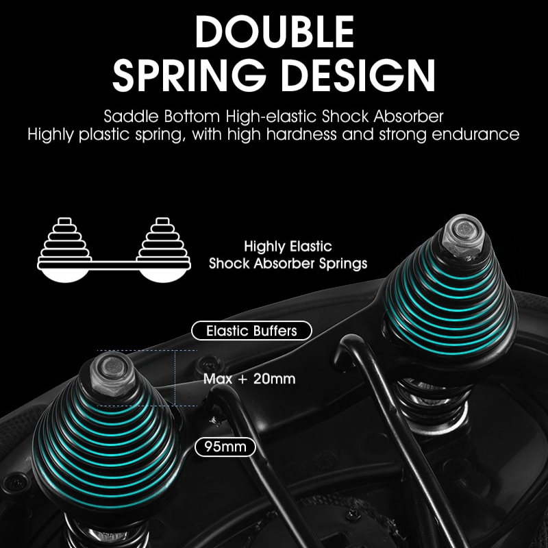 Oversized Bike Saddle with Dual Spring Suspension and Ventilation Channels All Vera Mart