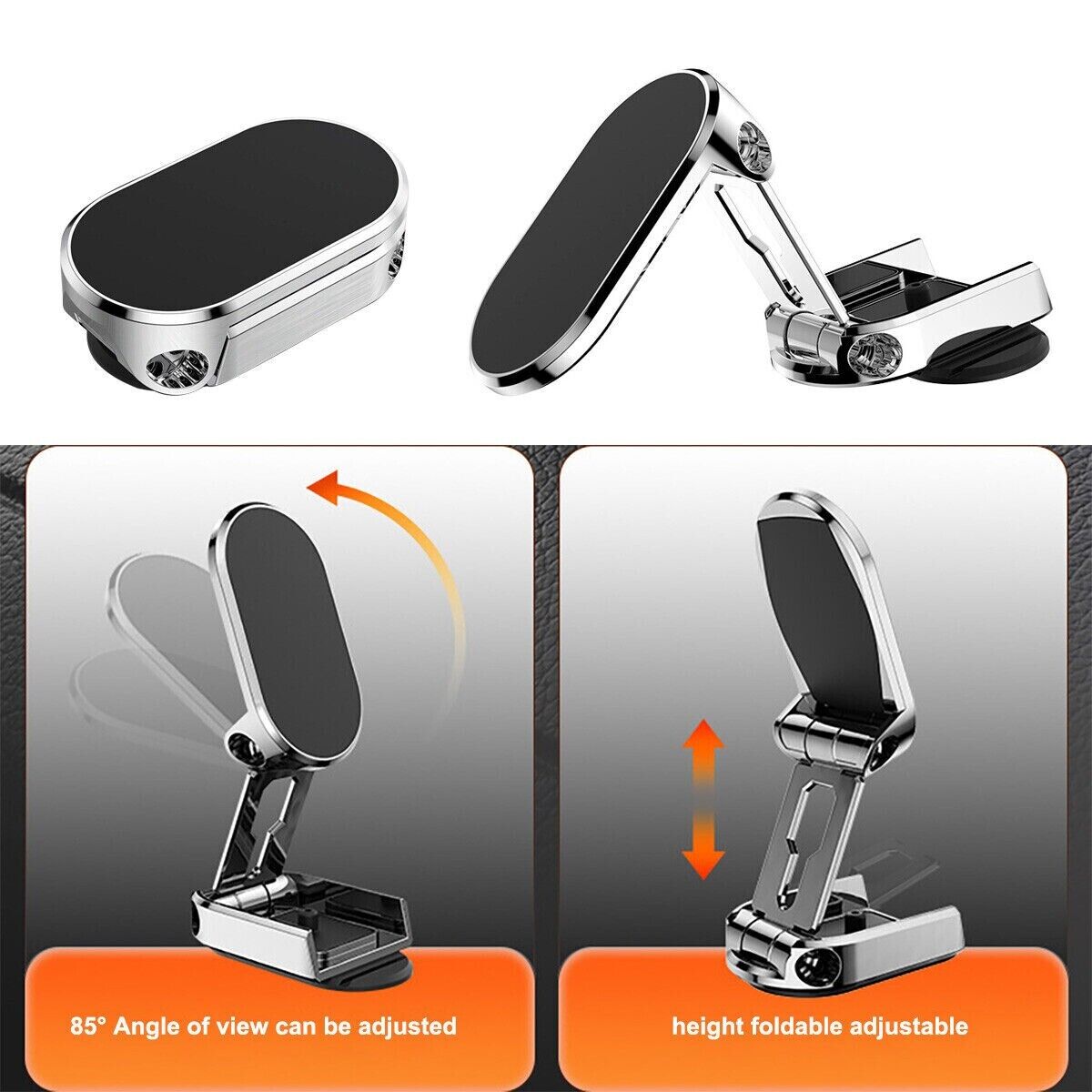 Magnetic Car Phone Holder with 720 Degree Rotation and Foldable Design All Vera Mart