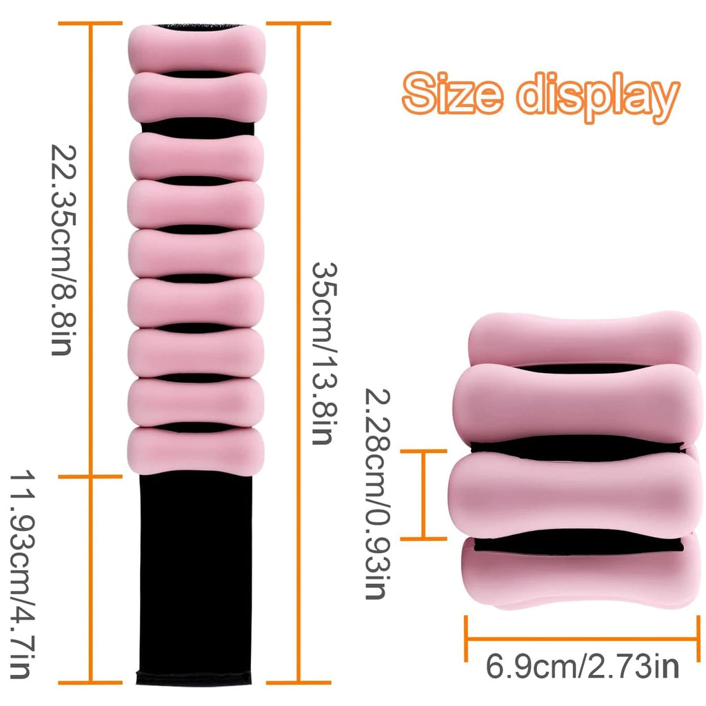 Silicone Wrist and Ankle Weights with Steel Core and Anti-Slip Strap All Vera Mart