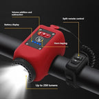 Handlebar Horn and Light with Split Remote Control and Four Light Modes All Vera Mart