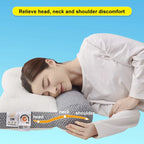Contoured Neck Pillow with Memory Support and Ear Relief Cutouts, Machine Washable All Vera Mart