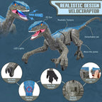 Velociraptor Toy with 2.4GHz Remote and Lifelike Motion, Lights, Rechargeable USB All Vera Mart