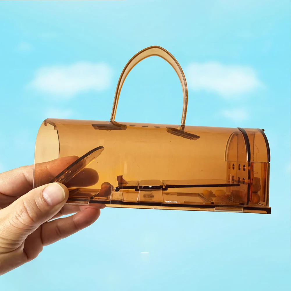 Transparent Pedal Mouse Trap with Auto-Locking Chamber and Easy Release All Vera Mart