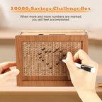 Wooden Cash Money Saving Box,Piggy Bank for Kids & Adults,10000 Savings Challenge Box,Coin Bank Toys Gift for 3-12 Year Old Boys & Girls (10000 Dollar) allveramart