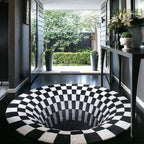 Optical Vortex Spiral Rug with Anti-Slip Backing and Water-Resistant Polyester All Vera Mart