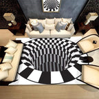 Optical Vortex Spiral Rug with Anti-Slip Backing and Water-Resistant Polyester All Vera Mart