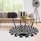 Optical Vortex Spiral Rug with Anti-Slip Backing and Water-Resistant Polyester All Vera Mart