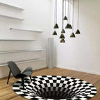 Optical Vortex Spiral Rug with Anti-Slip Backing and Water-Resistant Polyester All Vera Mart