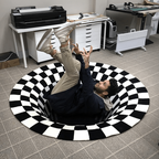 Optical Vortex Spiral Rug with Anti-Slip Backing and Water-Resistant Polyester All Vera Mart