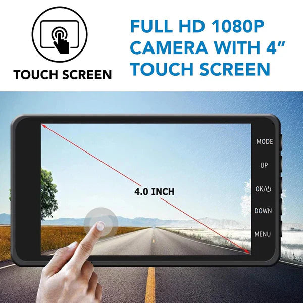 Dual Lens Dash Camera with 1080p Front and Rear Recording, Impact Detection All Vera Mart