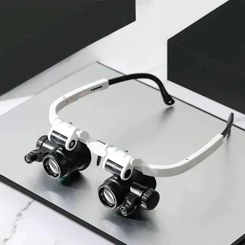 LED Headband Magnifier with 8x 15x 23x Lenses and Dual Adjustable LEDs, Detachable Frame All Vera Mart