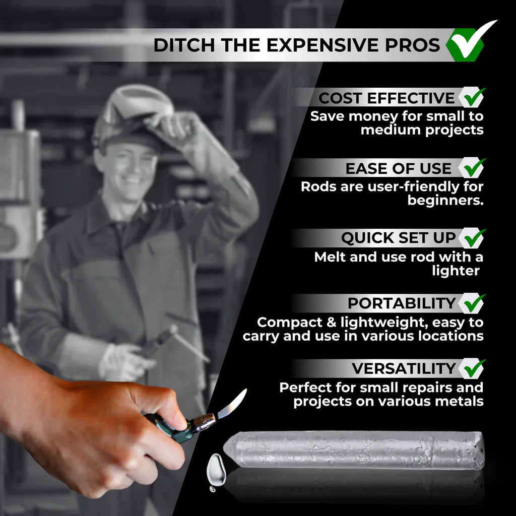 Metal Repair Rod for Aluminum and Stainless Steel with Low Temperature Activation, 100mm All Vera Mart
