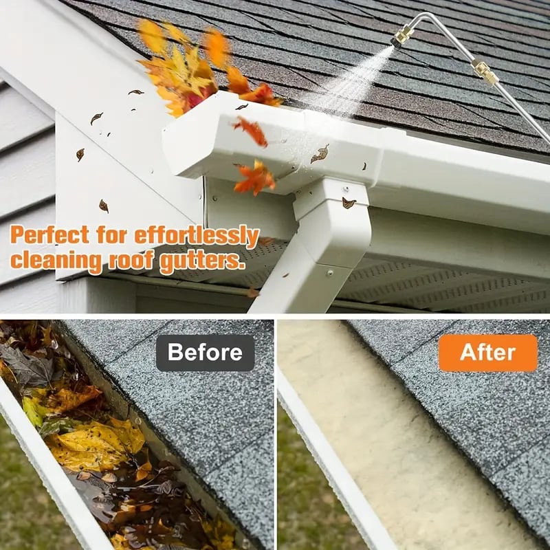 Telescoping Pressure Washer Wand with 10ft Reach and 5 Spray Nozzles for Gutters All Vera Mart