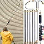 Telescoping Pressure Washer Wand with 10ft Reach and 5 Spray Nozzles for Gutters All Vera Mart