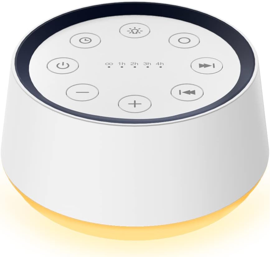 Infant Sleep Sound Machine with 30 Sounds and 12-Color Night Light All Vera Mart