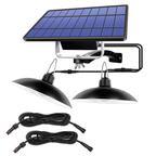 Solar Pendant Light with Dual Lamp Heads and Remote Control for Sheds All Vera Mart
