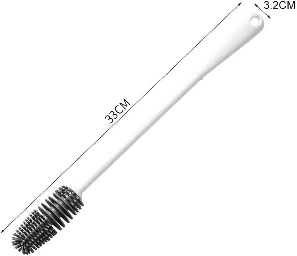 Rotating Bottle Brush with 33cm Extended Handle and Soft Fiber Bristles All Vera Mart