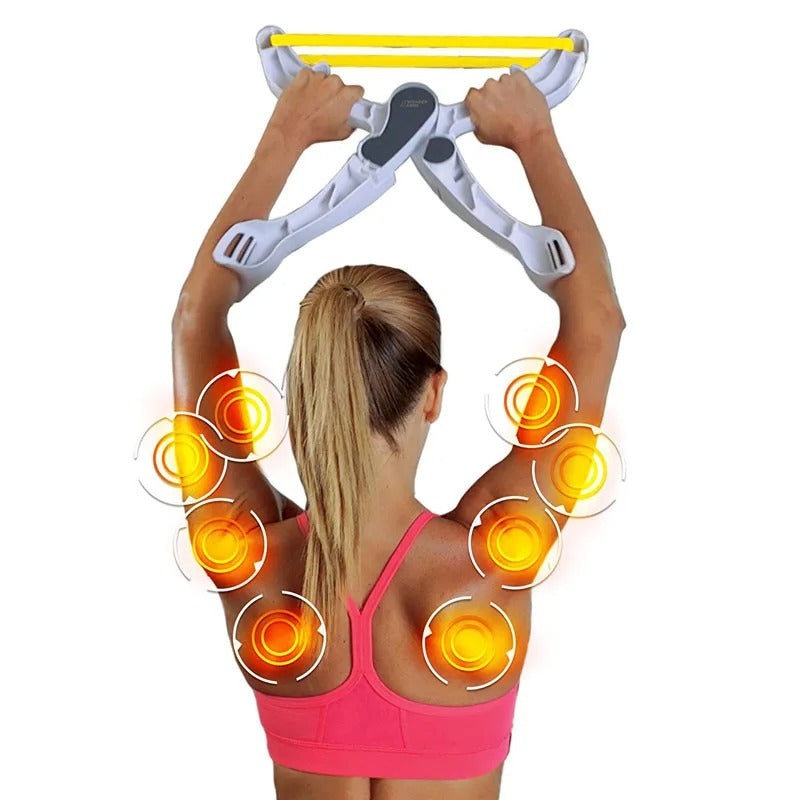 Compact Resistance Trainer with Three Interchangeable Bands and Padded Armrests All Vera Mart
