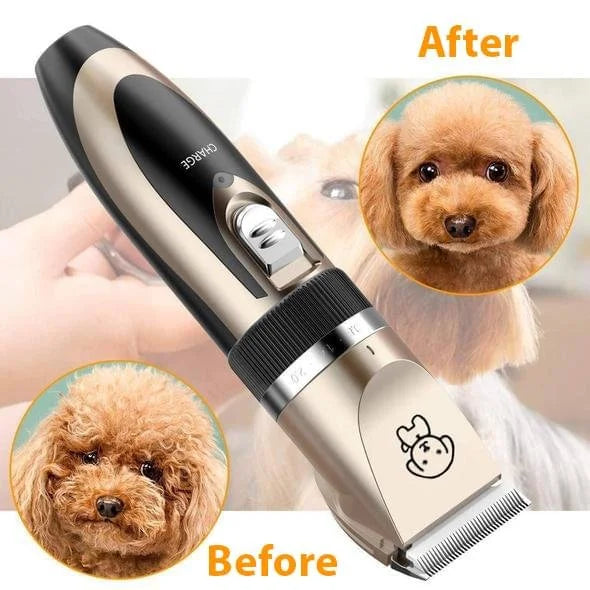 Rechargeable Pet Grooming Clipper with Ceramic Blade and 4 Guide Combs All Vera Mart