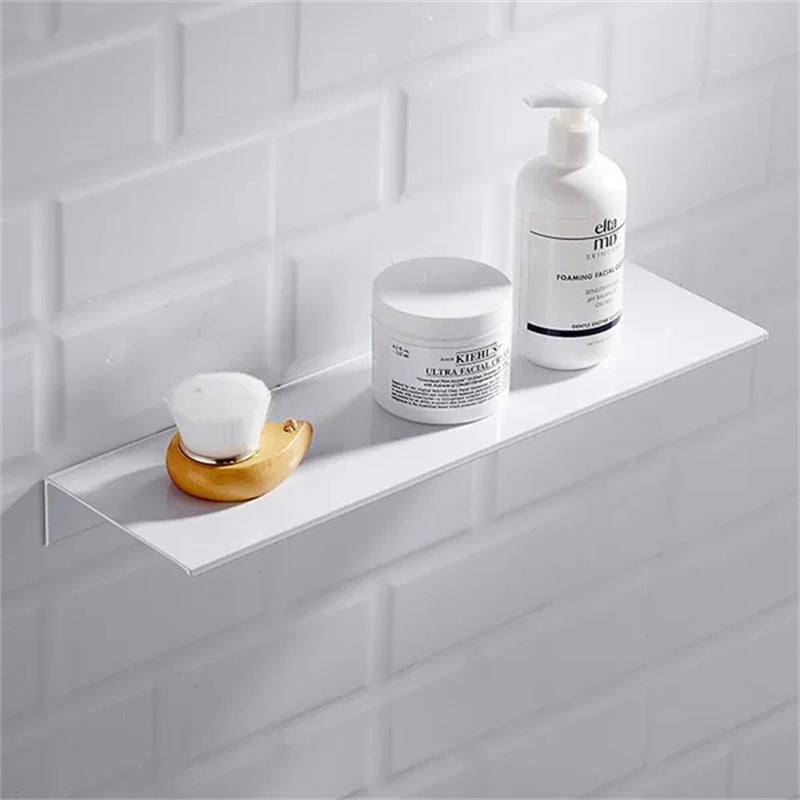 Wall Mounted Aluminum Shelf with Hidden Bracket Support and Rectangular Display Surface All Vera Mart