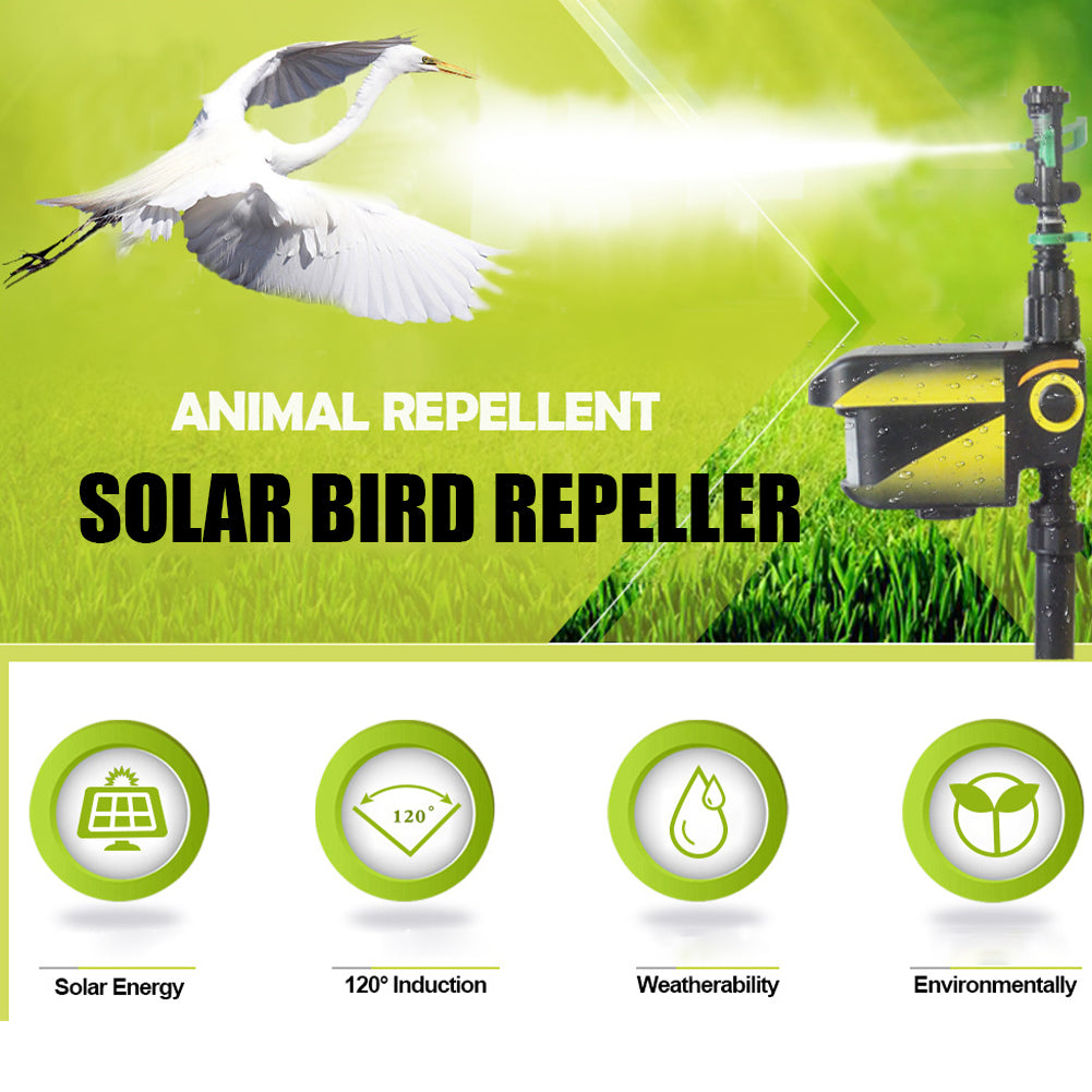 Solar Powered Motion Activated Sprinkler with 300 Degree Coverage for Garden Deer Deterrent All Vera Mart