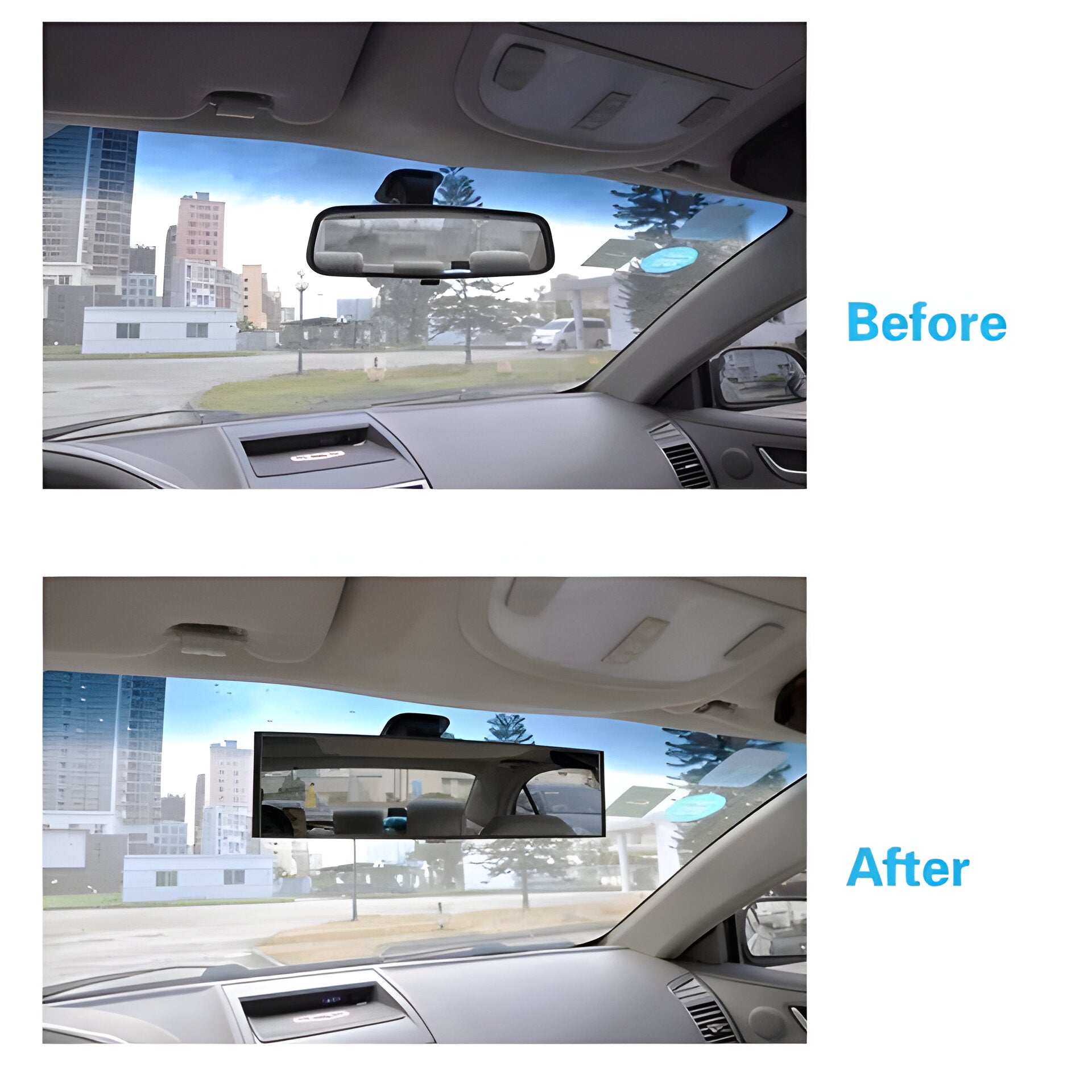 Convex Rearview Mirror with Clip On Rubber Clamps and Wide Angle View All Vera Mart