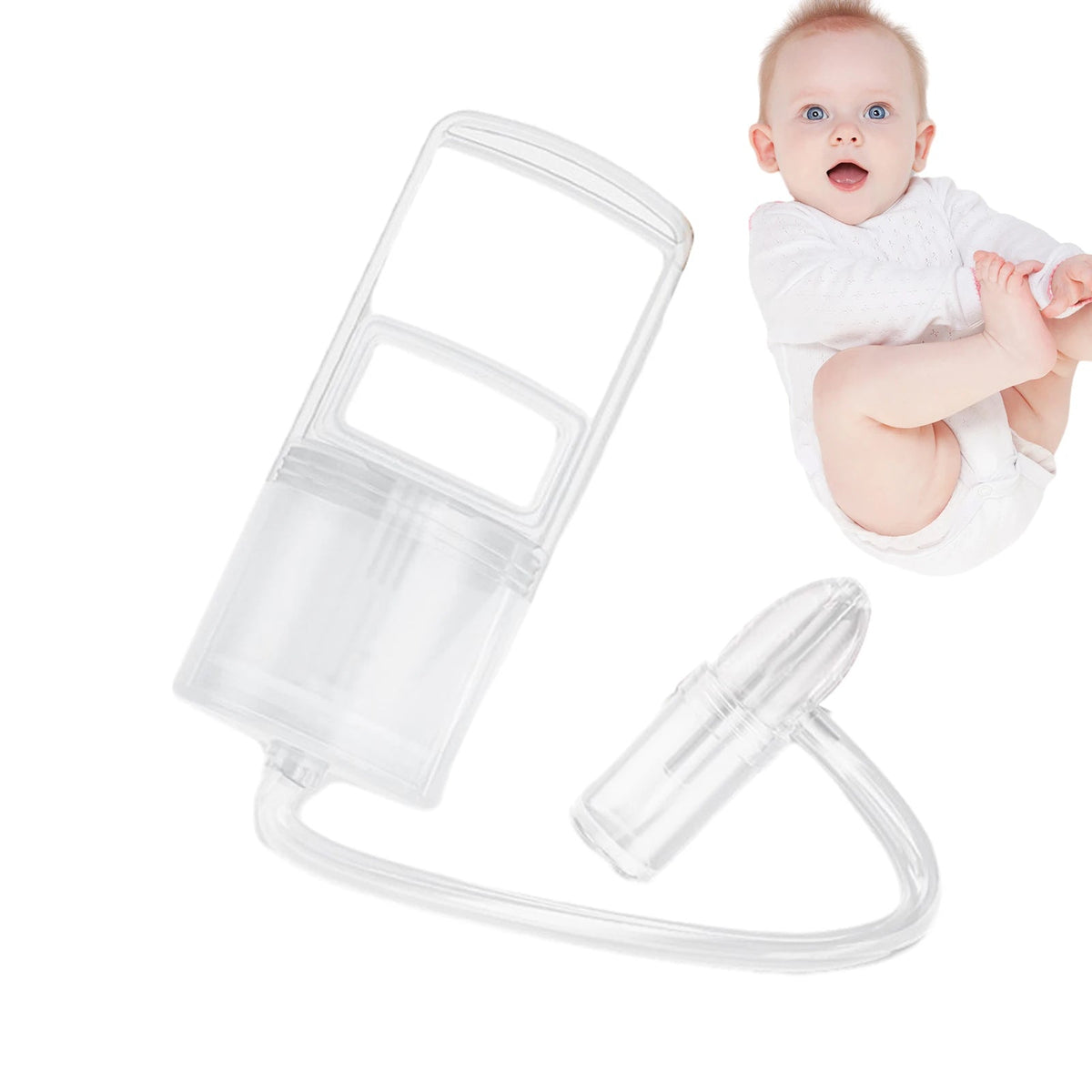 Manual Nasal Suction Tool with Soft Silicone Tip and Anti Reflux Valve for Infants All Vera Mart