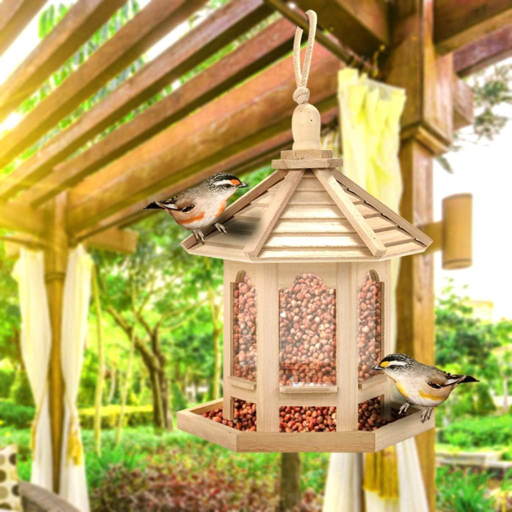 Bird Feeder with Clear Acrylic Panel and Weather Resistant Roof All Vera Mart