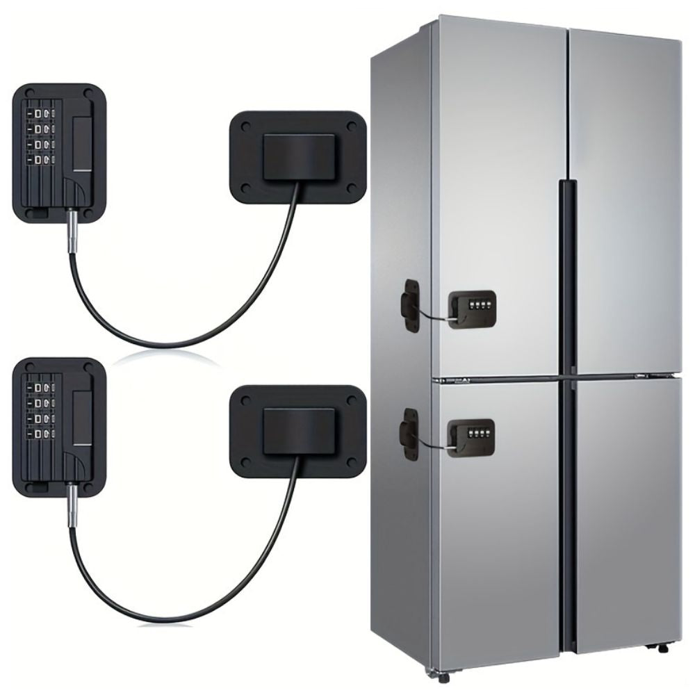 Password Protected Refrigerator Lock with Adjustable Strap and Adhesive Installation All Vera Mart