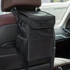 Waterproof Car Trash Bin with Adjustable Hanging Straps and Side Pockets All Vera Mart