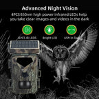 Solar Trail Camera with 20MP Photo and 1080P Video, Night Vision All Vera Mart