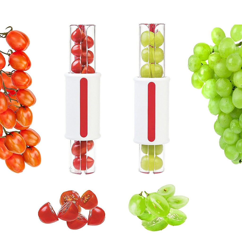 Cherry Tomato and Grape Slicer with Concealed Stainless Steel Blade, Dishwasher Safe All Vera Mart