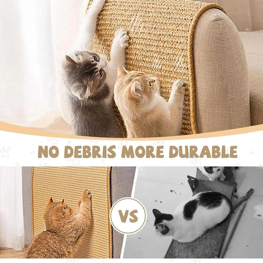 Natural Sisal Cat Scratcher Mat with Flexible Placement and Claw Health Support All Vera Mart