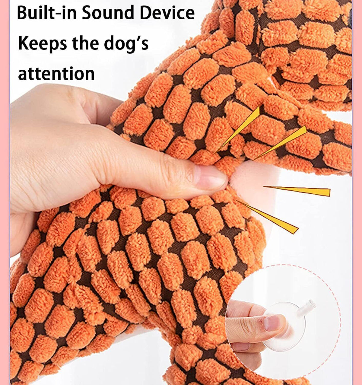 Dinosaur Toy with Corn Wool Construction and Molded Details, Indoor Outdoor Play All Vera Mart