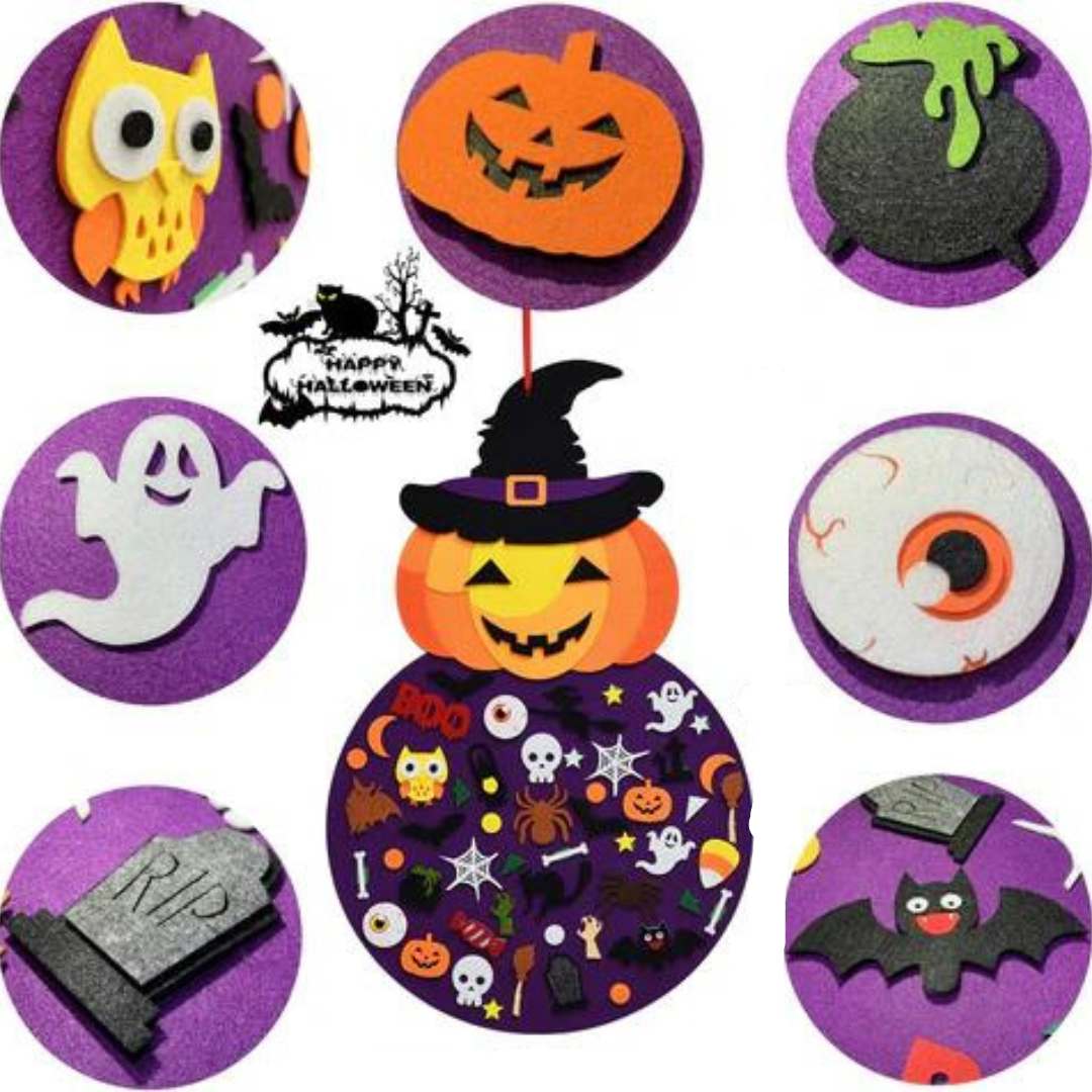 Felt Board for Halloween Scenes with 50 Plus Reusable Pieces All Vera Mart