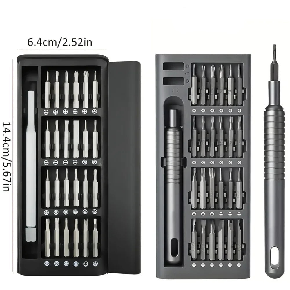 48-Bit Precision Screwdriver Set with Magnetic Aluminum Handle and Compact Storage Case All Vera Mart