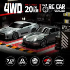 RC Drift Car with Four-Wheel Drive and LED Lights, Rechargeable Battery Included All Vera Mart