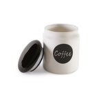 Ceramic Coffee Canister 800ml with Airtight Lid and White Finish All Vera Mart