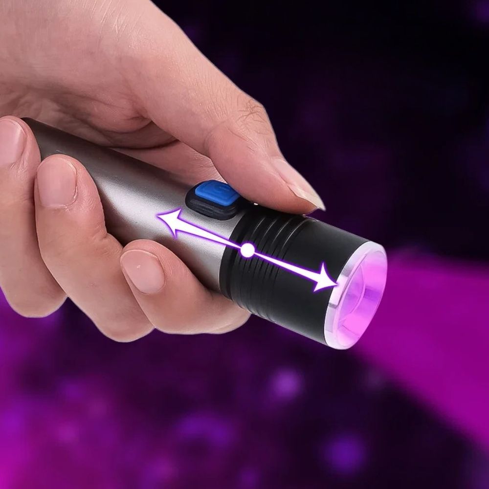 UV Flashlight with Telescopic Zoom and Three Light Modes, 395nm Wavelength All Vera Mart