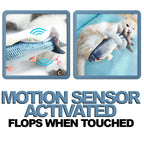 Motion Activated Flopping Fish Toy with Rechargeable Battery and Soft Padding All Vera Mart