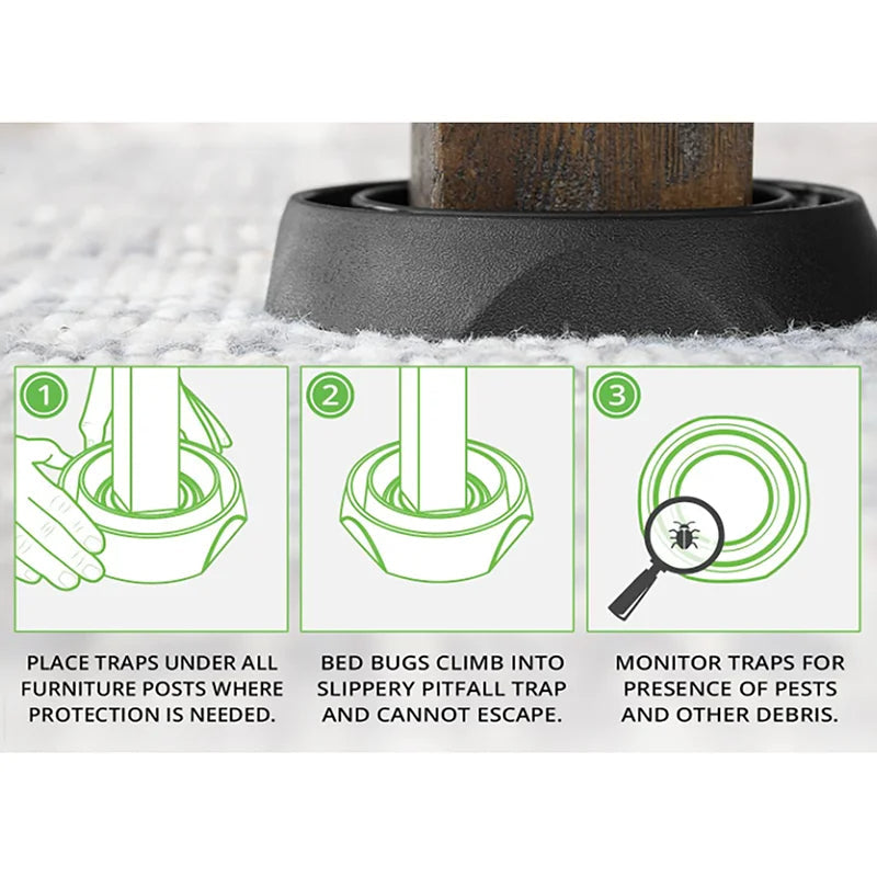 Interceptor Monitoring Traps for Furniture Legs, 4-Pack All Vera Mart