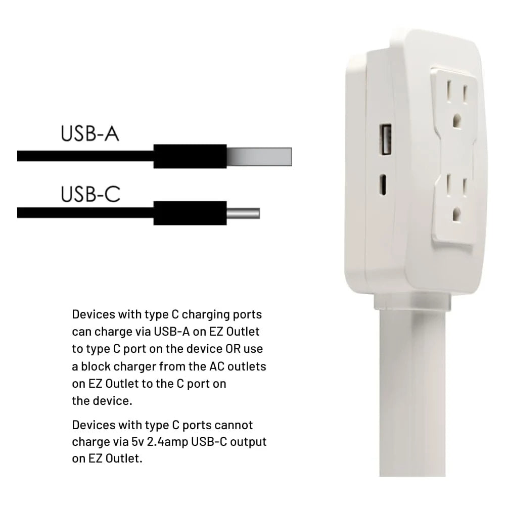 Retractable Power Extender with 2 AC Outlets and Dual USB Ports, Phone Stand All Vera Mart