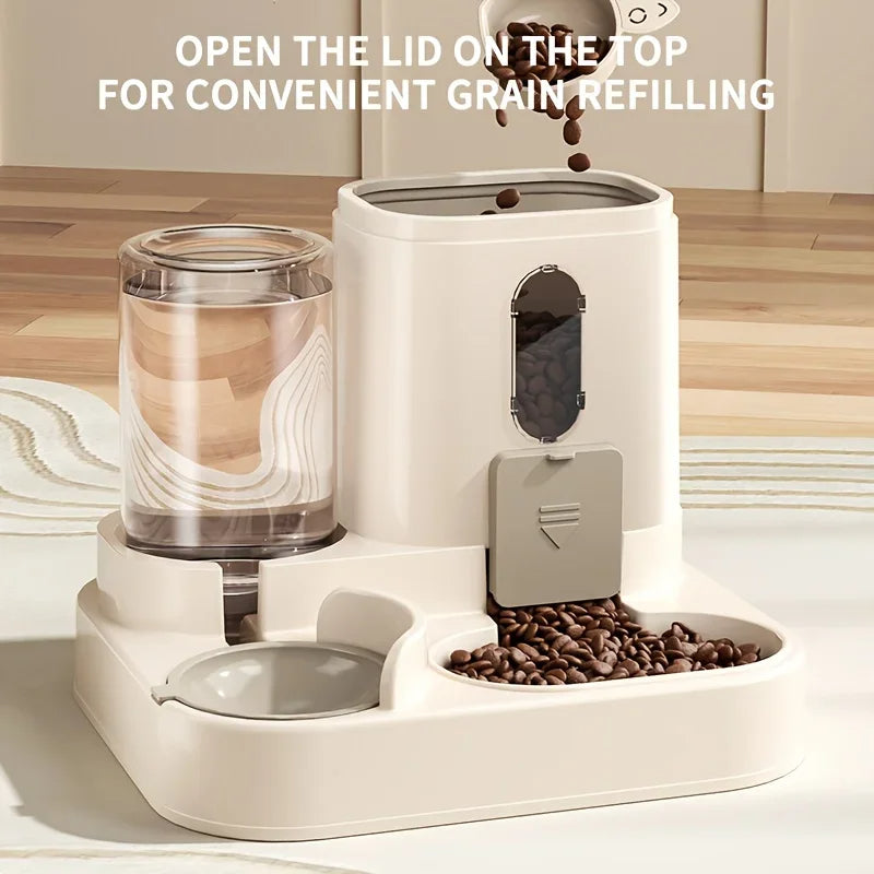 Automatic Pet Feeder with Gravity Refill System and Siphon Water Control All Vera Mart