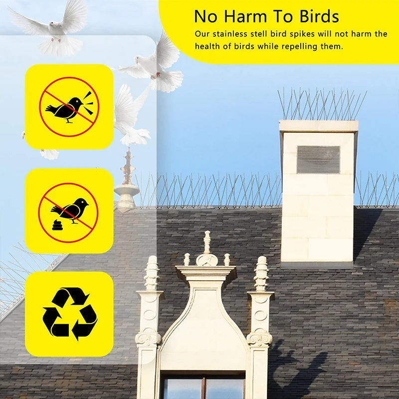 Stainless Steel Bird Spikes with Three-Hole Mounting and Bendable Design All Vera Mart