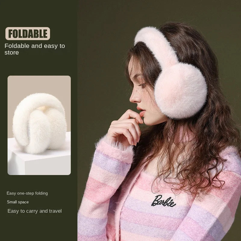 Foldable Plush Earmuffs with Detachable Fabric and Secure Fit for Winter All Vera Mart